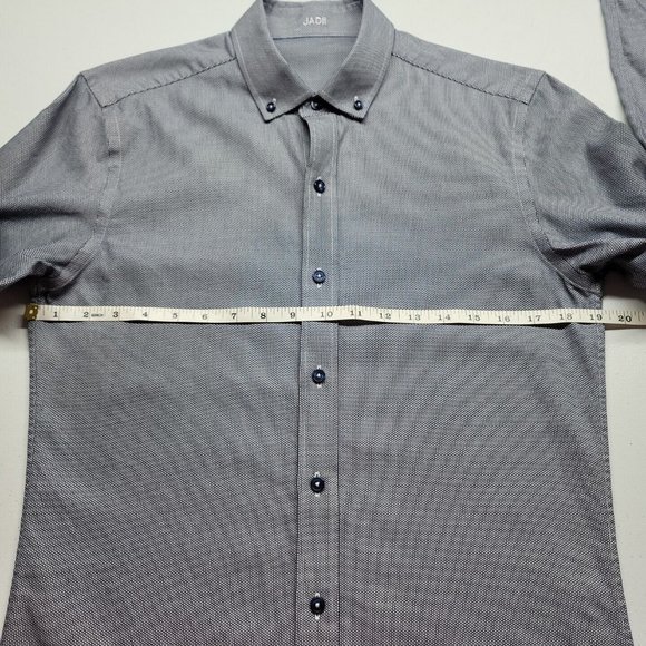 J Hilburn Men's JDesich Button Down Long Sleeve Shirt Navy Check (JADII) Custom - Picture 10 of 16